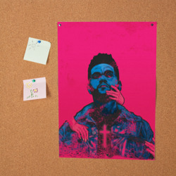 Постер с принтом The Weeknd для любого человека, вид спереди №2. Цвет основы: белый
