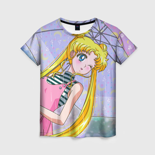 Женская футболка 3D с принтом Sailor Moon, вид спереди #2
