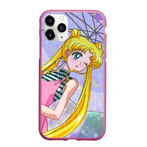 Чехол для iPhone 11 Pro Max матовый Sailor Moon, цвет малиновый