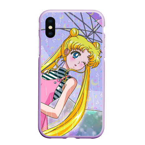 Чехол для iPhone XS Max матовый Sailor Moon, цвет сиреневый