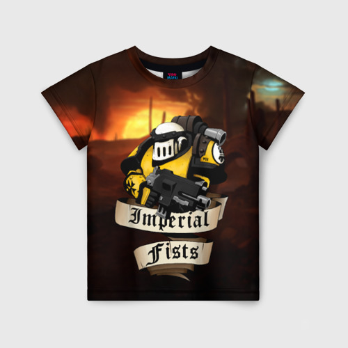Детская футболка 3D с принтом Imperial Fists, вид спереди #2