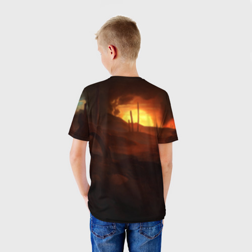 Детская футболка 3D с принтом Imperial Fists, вид сзади #2
