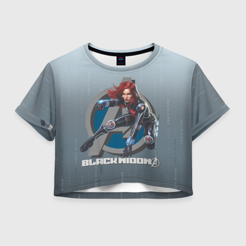 Женская футболка Crop-top 3D Черная вдова Фото 01 Женская футболка Crop-top 3D Черная вдова Фото 01