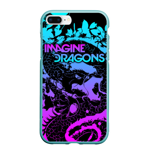 Чехол для iPhone 7Plus/8 Plus матовый Imagine Dragons, цвет мятный