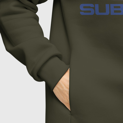 Мужское худи Oversize хлопок Subaru, цвет хаки - фото 8