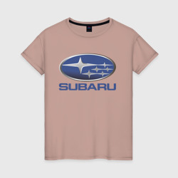 Женская футболка хлопок Subaru