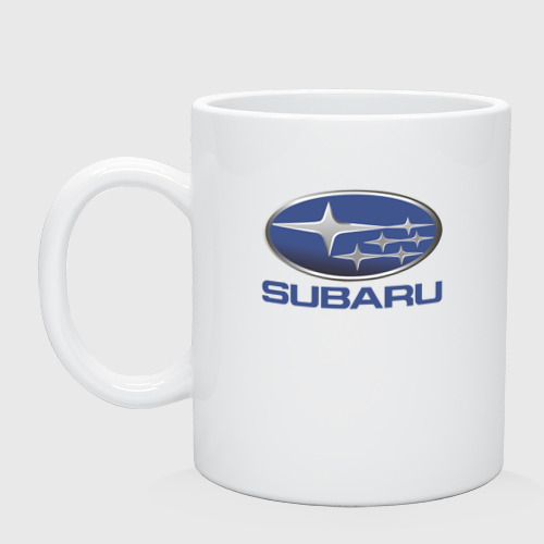 Кружка керамическая Subaru, цвет белый