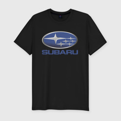 Мужская футболка хлопок Slim Subaru