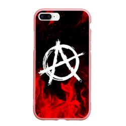 Чехол для iPhone 7Plus/8 Plus матовый Анархия anarchy red fire