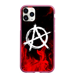 Чехол для iPhone 11 Pro Max матовый Анархия anarchy red fire