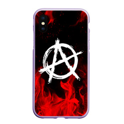Чехол для iPhone XS Max матовый Анархия anarchy red fire