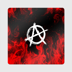 Магнит виниловый Квадрат Анархия anarchy red fire