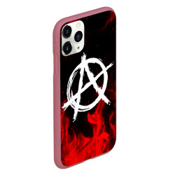 Чехол для iPhone 11 Pro матовый Анархия anarchy red fire - фото 2