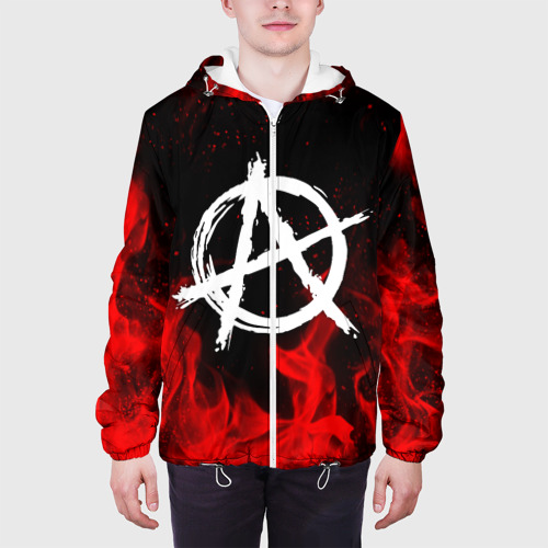 Мужская куртка 3D Анархия anarchy red fire, цвет 3D печать - фото 4