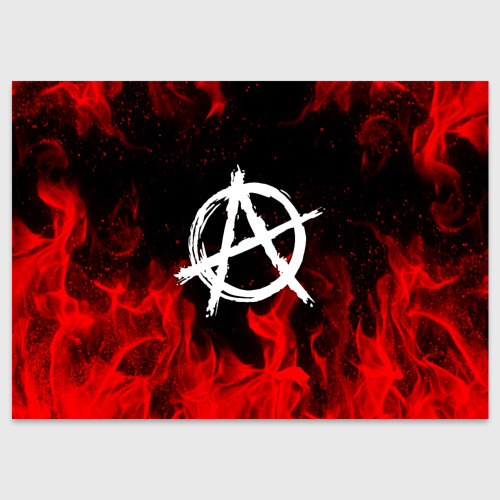 Поздравительная открытка Анархия anarchy red fire, цвет белый