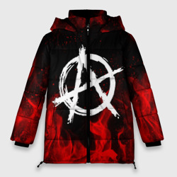 Женская зимняя куртка Oversize Анархия anarchy red fire