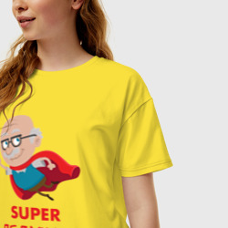 Женская футболка хлопок Oversize Супер дедушка - фото 2
