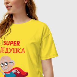 Женская футболка хлопок Oversize Super Дедушка - фото 2