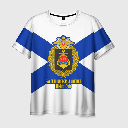 Мужская футболка с принтом Балтийский флот ВМФ РФ, вид спереди №1