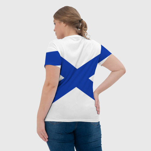 Женская футболка 3D с принтом Балтийский флот ВМФ РФ, вид сзади #2