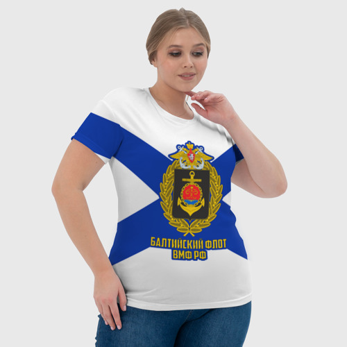 Женская футболка 3D с принтом Балтийский флот ВМФ РФ, фото #4