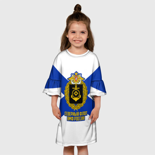 Детское платье 3D Северный флот ВМФ России, цвет 3D печать - фото 4