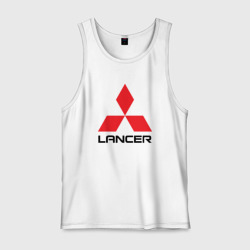 Мужская майка хлопок Mitsubishi Lancer big logo