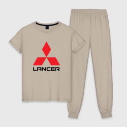 Женская пижама хлопок Mitsubishi Lancer big logo