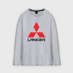 Женский лонгслив oversize хлопок Mitsubishi Lancer big logo