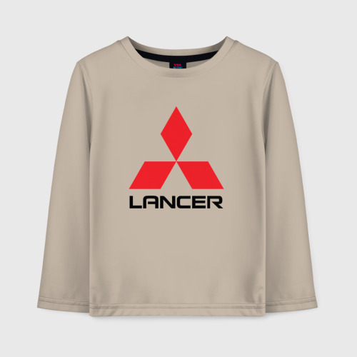 Детский лонгслив хлопок Mitsubishi Lancer big logo, цвет миндальный