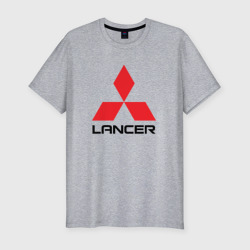 Мужская футболка хлопок Slim Mitsubishi Lancer big logo