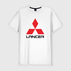 Мужская футболка хлопок Slim Mitsubishi Lancer big logo