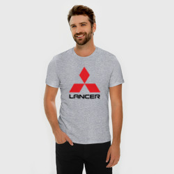 Мужская футболка хлопок Slim Mitsubishi Lancer big logo - фото 2