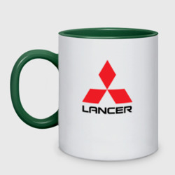 Кружка двухцветная Mitsubishi Lancer big logo