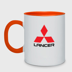 Кружка двухцветная Mitsubishi Lancer big logo
