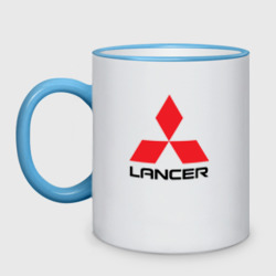 Кружка двухцветная Mitsubishi Lancer big logo