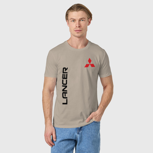 Мужская футболка хлопок Mitsubishi Lancer, цвет миндальный - фото 3