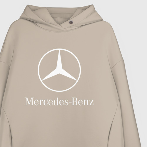 Женское худи Oversize хлопок Mercedes Мерседес, цвет миндальный - фото 3