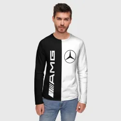 Мужской лонгслив 3D Mercedes AMG Мерседес - фото 2