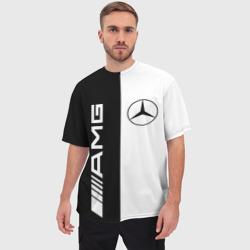 Мужская футболка oversize 3D Mercedes AMG Мерседес - фото 2