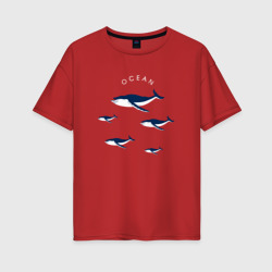 Женская футболка хлопок Oversize Ocean