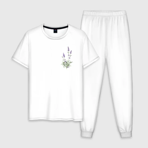 Мужская пижама с белой футболкой хлопок Lavanda