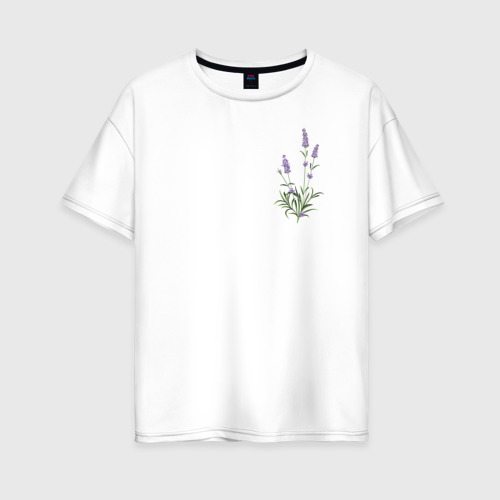 Женская футболка из хлопка Oversize с принтом Lavanda, вид спереди №1