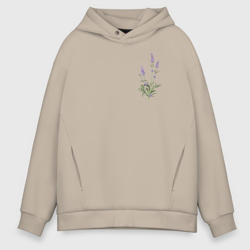 Мужское худи Oversize хлопок Lavanda, цвет миндальный