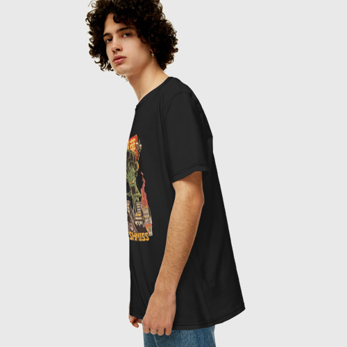 Мужская футболка хлопок Oversize Broccozilla, цвет черный - фото 5
