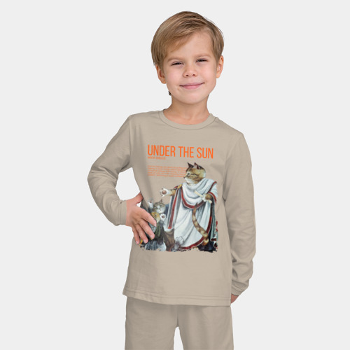 Детская пижама с лонгсливом хлопок Under the Sun, цвет миндальный - фото 3