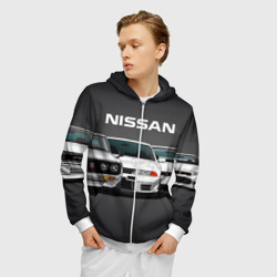 Мужская толстовка 3D на молнии Nissan Ниссан - фото 2