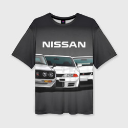 Женская футболка oversize 3D Nissan Ниссан