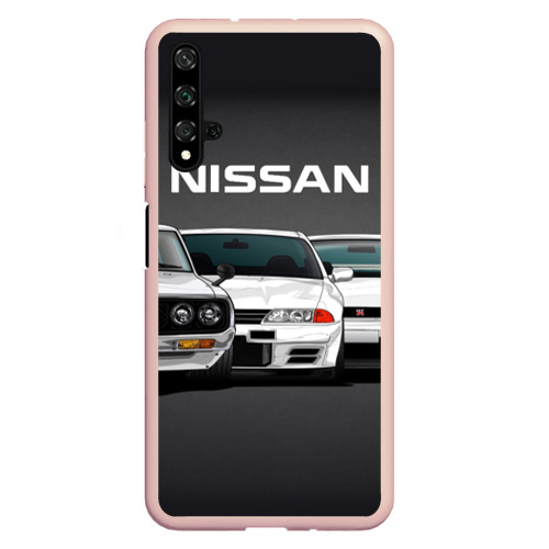 Чехол для Honor 20 Nissan Ниссан, цвет светло-розовый