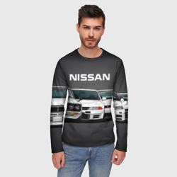 Мужской лонгслив 3D Nissan Ниссан - фото 2
